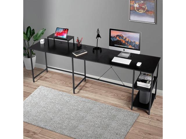 UNICOO - L Shaped Computer Desk, Modern Corner Computer Desks with CPU Stand, L Shaped Game Table with Storage Shelves, Study Writing...