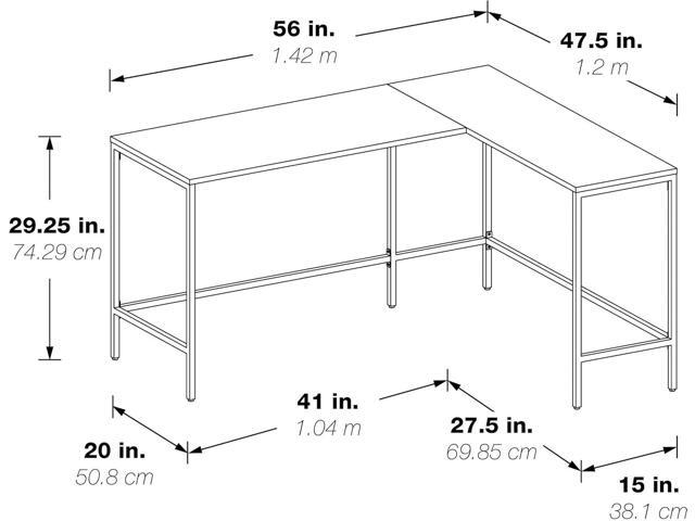 OSP Home Furnishings Contempo L-Shaped Desk, White