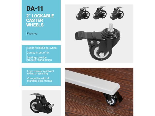 Progressive Desk Standing Desk Wheels, Set of 4 Lockable casters for Height Adjustable Electric Desk