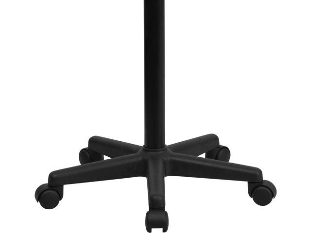 Flash Furniture Eve Sit to Stand Mobile Laptop Desk/Speaker's Lectern with Wheels, Modern Height-Adjustable Portable Standing Computer Desk, Black