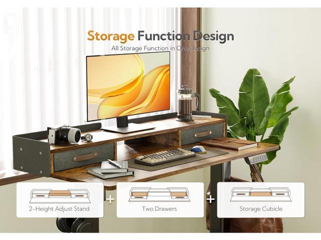 Claiks Standing Desk with Drawers, Stand Up Electric Standing Desk Adjustable Height, Sit Stand Desk with Storage Shelf and Splice Board, 48 Inch,...