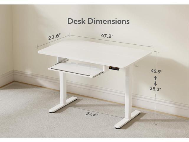 Claiks Standing Desk with Keyboard Tray, Electric Standing Desk Adjustable Height, 48x24 Inches Sit Stand up Desk with Splice Board, Raising Desk...