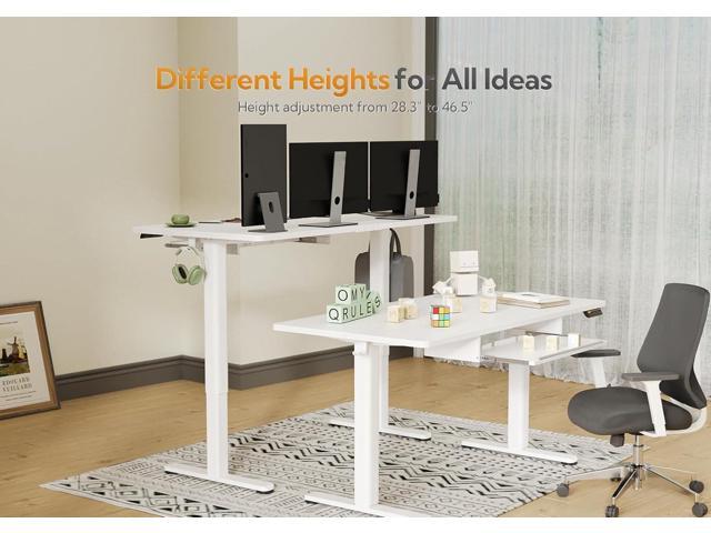 Claiks Standing Desk with Keyboard Tray, Electric Standing Desk Adjustable Height, 48x24 Inches Sit Stand up Desk with Splice Board, Raising Desk...