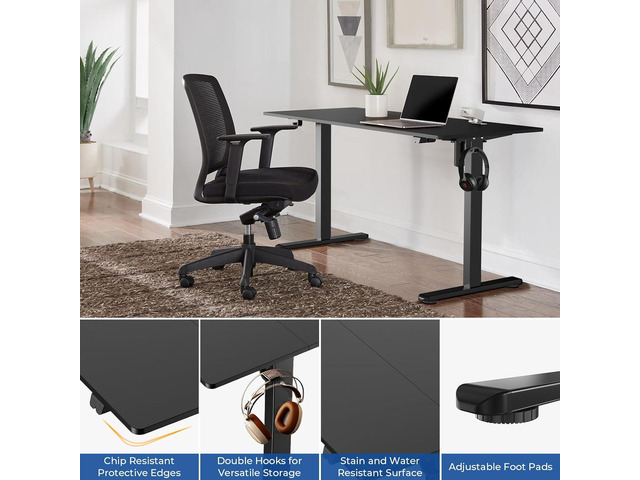 Our Modern Space Height Adjustable 48' Electric Standing Desk - Upgraded Ultra Durable Home Office Large Rectangular Computer or Laptop Sit Stand...