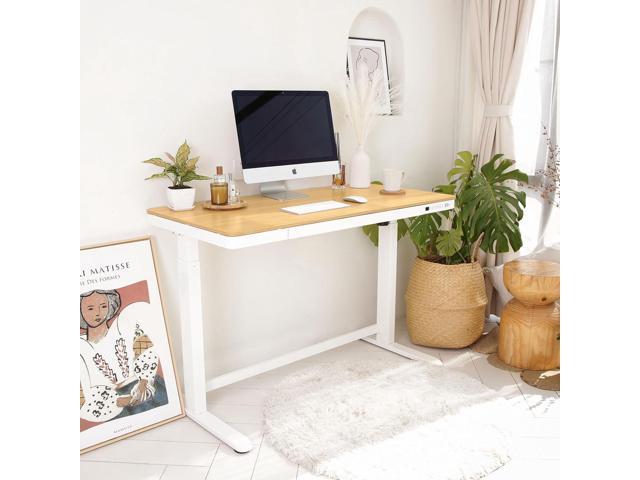 FLEXISPOT Comhar Electric Standing Desk with Drawers Charging USB Port, Height Adjustable 48' Whole-Piece Quick Install Home Office Computer Laptop...