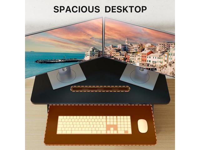 JOY worker Standing Desk Converter, 32' Wide Height Adjustable Sit Stand Up Desk Riser with Keyboard Tray, Desktop Workstation Riser for Home...