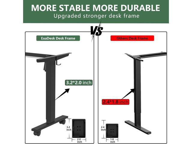 ExaDesk 48×30 Inch Electric Standing Desk with 2 Drawers, Adjustable Height Widened Stand Up Desk with Storage Shelf, Sit to Stand Ergonomic...