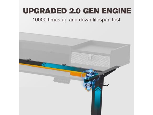 ExaDesk 48×30 Inch Electric Standing Desk with 2 Drawers, Adjustable Height Widened Stand Up Desk with Storage Shelf, Sit to Stand Ergonomic...