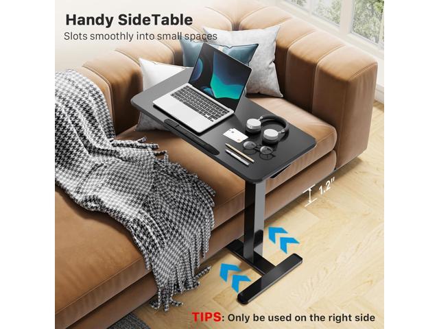 JOYSEEKER Mobile Standing Desk, Height Adjustable Rolling Laptop Desk, 90° Tiltable Overbed Bedside Table, Portable Computer Desk with Wheels,...