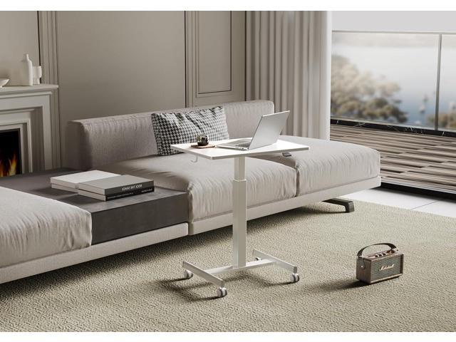 Claiks Mobile Standing Desk, Small Rolling Standing Desk, Mobile Desk Workstation with Wheels, Pneumatic Mobile Laptop Desk for Home Office with...