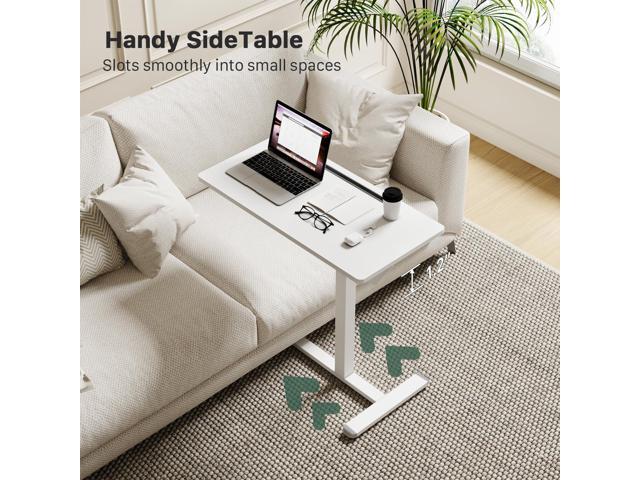 Gibbon Mounts Mobile Standing Desk, Pneumatic Adjustable Rolling Desk(3.5ft), Portable Laptop Desk with Wheels, Overbed Bedside Table Laptop Table...