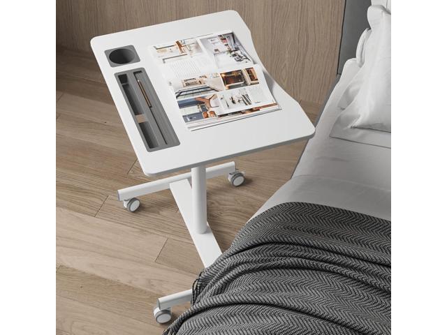 JYLH JOYSEEKER Mobile Standing Desk, 28 inch Pneumatic Sit Stand Desk Riser Height Adjustable Rolling Laptop Cart with Lockable Wheels for Home...