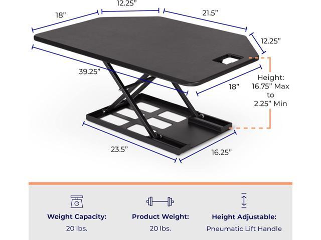 Stand Steady X-Elite Pro Corner Standing Desk 40 Inch Corner Sit to Stand Desk Converter Ideal for Cubicles and L Shaped Desks! Easy...