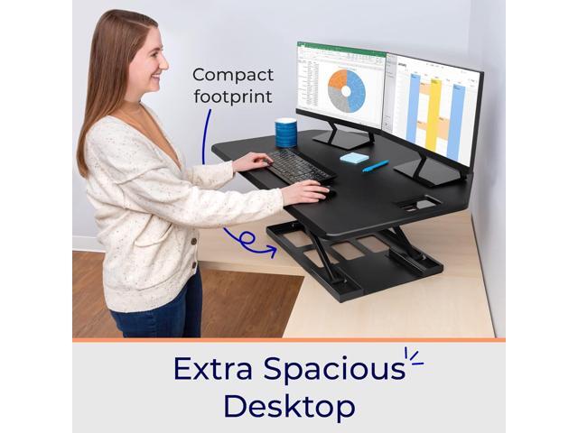 Stand Steady X-Elite Pro Corner Standing Desk 40 Inch Corner Sit to Stand Desk Converter Ideal for Cubicles and L Shaped Desks! Easy...