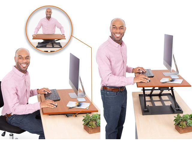Stand Steady X-Elite Pro Standing Desk Converter Instantly Convert Any Desk into a Stand Up Desk Easy Lift Height Adjustable Standing Desk No...