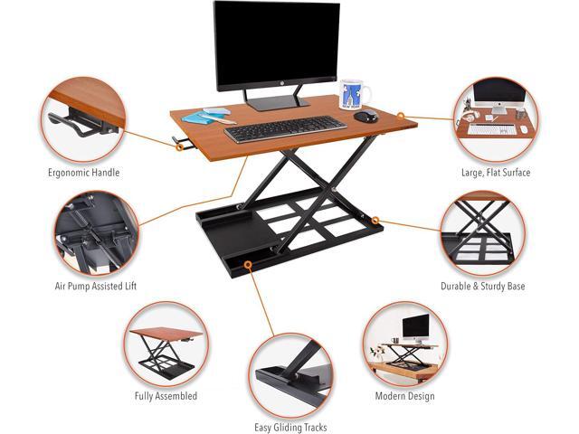Stand Steady X-Elite Pro Standing Desk Converter Instantly Convert Any Desk into a Stand Up Desk Easy Lift Height Adjustable Standing Desk No...