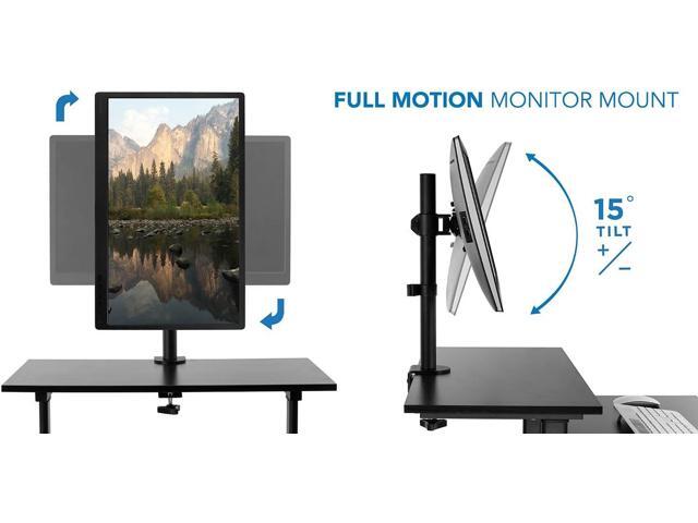 Mount-It Mobile Stand Up Desk / Height Adjustable Computer Work Station Rolling Presentation Cart With Monitor Arm (MI-7942B), Black
