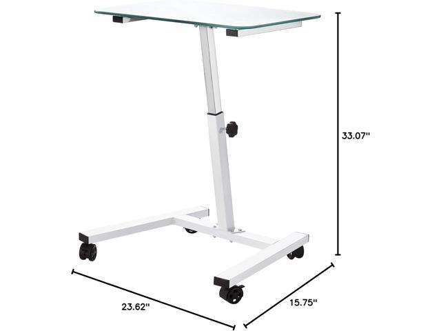 Seville Classics Airlift Mobile Height Adjustable Laptop Stand Computer Workstation for Sitting Classroom Home Office Medical Table w/Wheels,...