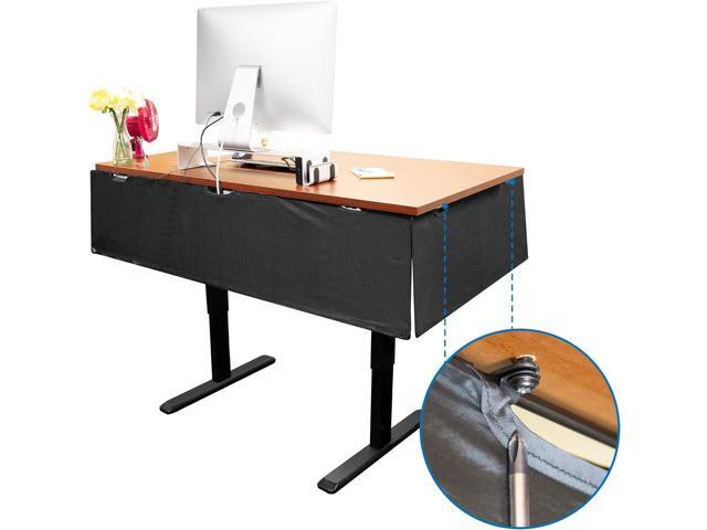 MOUNT-IT! Under Desk Privacy Panel for Sit Stand Workstations [41 Inches Wide], with Cable Management and Organizer Pockets, Modesty Desk Skirt for...