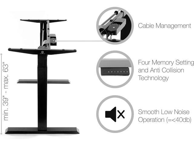 TechOrbits Electric Standing Desk Frame - Two Leg Motorized Stand Up Desk Base - Sit Stand Desk with Memory Settings and Telescopic Height...