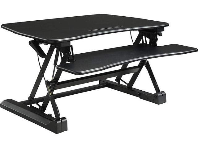 Lorell Sit-to-stand Gas Lift Desk Riser, Black 19.5 x 35.5 x 23.3