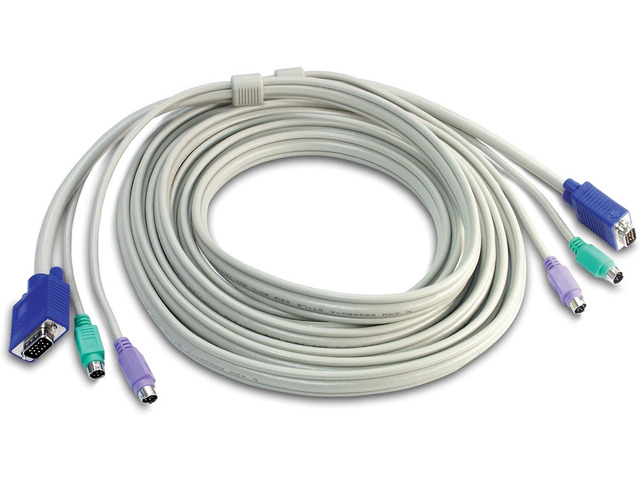 TRENDnet PS2 VGA Combo KVM Male to Male Cable, 15 Feet, Connect with TRENDnet KVM Switches, Keyboard & Mouse: PS/2 type 6-pin mini Din. Monitor:...