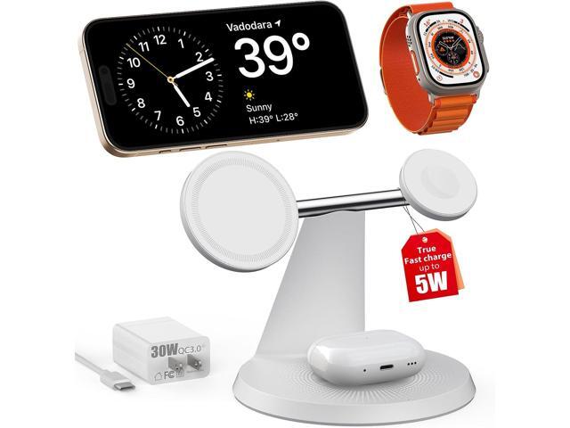 3 in 1 Charging Station for Apple Devices,Mag-Safe Charger Stand Fast Charging,Wireless Charger for iPhone 15/14/13/12 Series,Apple Watch Series...