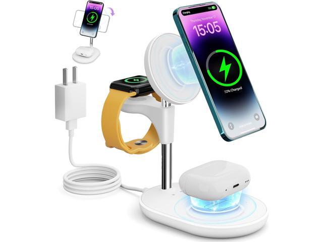 Wireless Charging Station for Multiple Devices Apple, 3 in 1 Wireless Charger Stand Mage-Safe Charger for iPhone 15 14 13 12 Pro Max/Plus/Pro Apple...