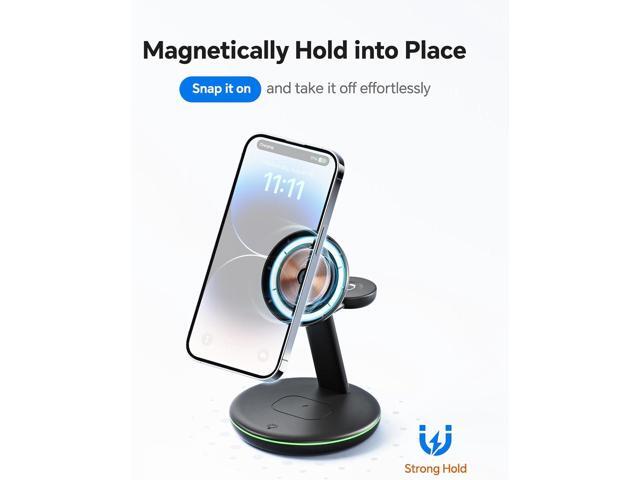 3 in 1 Charging Station for Apple Devices, Mag - Safe Charger Stand,15W Fast Magnetic Charger Wireless Compatible for iPhone 15 14 13 12...