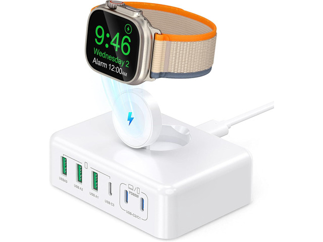 BOVICAS 170W USB C Charging Station Block, Travel Charger for Multiple Devices, USB C Charger Plug for iPhone 15 14 13 12 Series, Apple Watch Ultra...