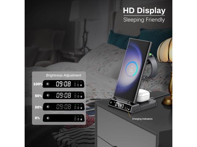 Wireless Charger for Samsung Devices, 4 in 1 Wireless Charging Station for Galaxy S24 Ultra/S24/S24+/S23 Ultra/Z Fold5/Z Flip, Watch Charger for...