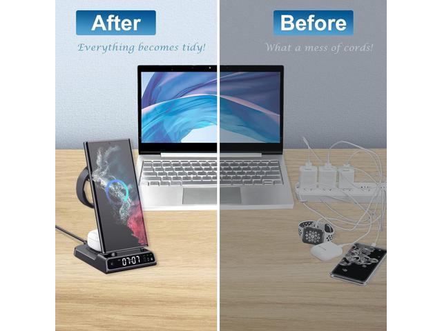 Wireless Charger for Samsung Devices, 4 in 1 Wireless Charging Station for Galaxy S24 Ultra/S24/S24+/S23 Ultra/Z Fold5/Z Flip, Watch Charger for...
