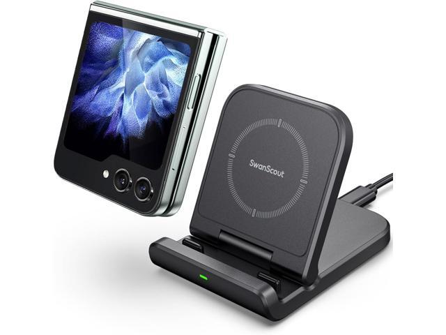 Wireless Charger for Z Flip, Foldable Fast Wireless Charging Stand for Galaxy Z Flip 5/Z Flip 4/Z Flip 3, Charging Station for Galaxy Z Flip...