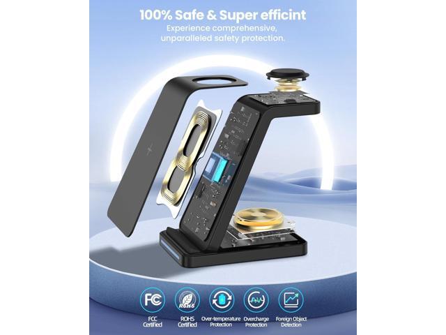 3 in 1 Wireless Charging Station, Wireless Charger Stand for Multiple Apple Devices, Wireless Charger for iPhone 15 14 13 12 11 Pro Max XS XR 8,...