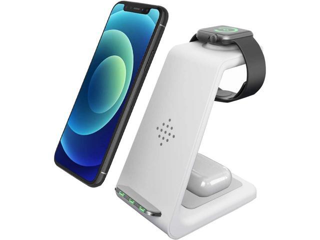 Wireless Charger iPhone,3 in 1 Fast Wireless Charging Station Stand Dock Pad Adults Gift for Apple Watch Ultra/8/7/6/SE/5/4/3/2,Airpods Pro,iPhone...