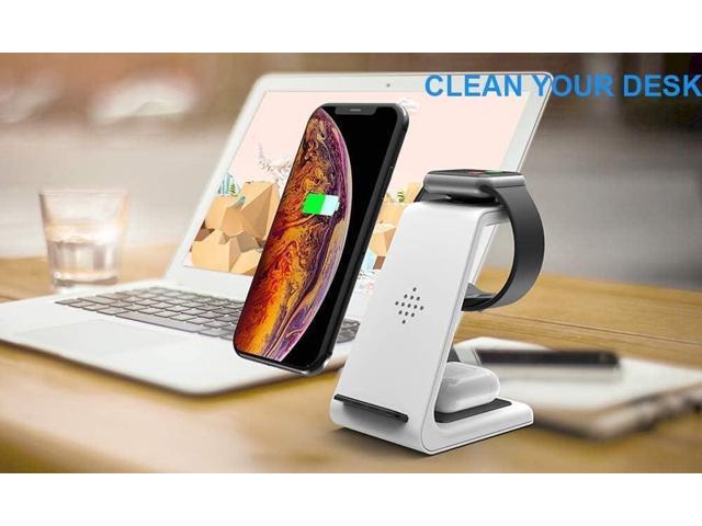 Wireless Charger iPhone,3 in 1 Fast Wireless Charging Station Stand Dock Pad Adults Gift for Apple Watch Ultra/8/7/6/SE/5/4/3/2,Airpods Pro,iPhone...