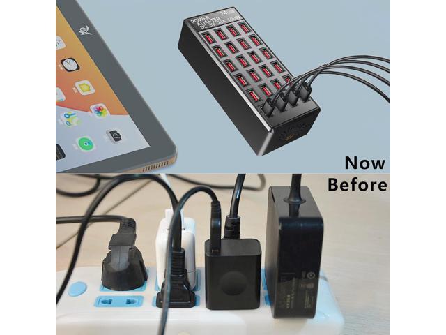 100w 24(20A) Port, USB Fast Charging Station,Travel Desktop USB Rapid Charger,Multi Ports Charging Station Organizer Compatible with...