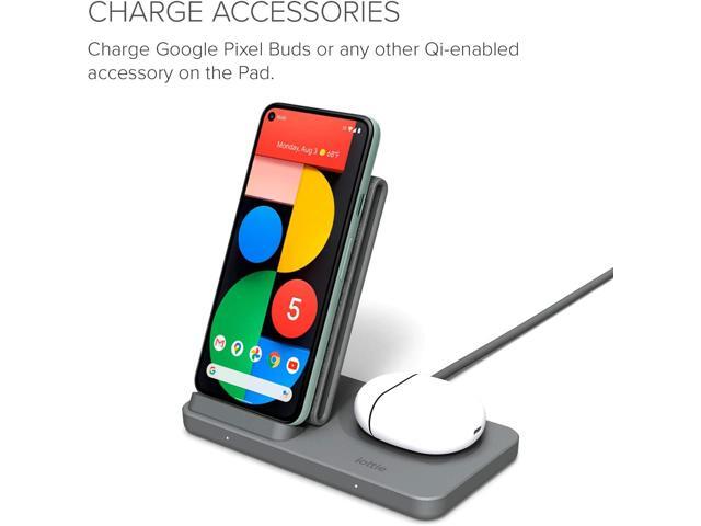 iOttie iON Wireless Duo CERTIFIED BY GOOGLE 10W Stand + 5W Pad Qi-Certified Charger MADE FOR GOOGLE Compatible with Google, Google Pixel, Pixel...