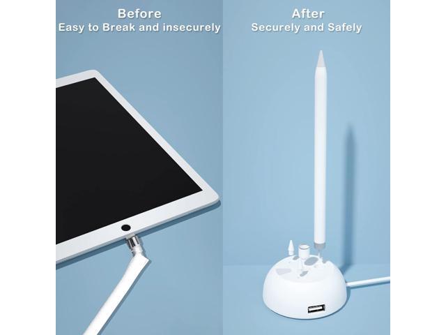 Charging Stand Compatible with Apple Pencil 1st Generation - 3 in 1 iPad Pencil Charger Dock Holder with LED Light & Pencil Tips and Cap Holder -...