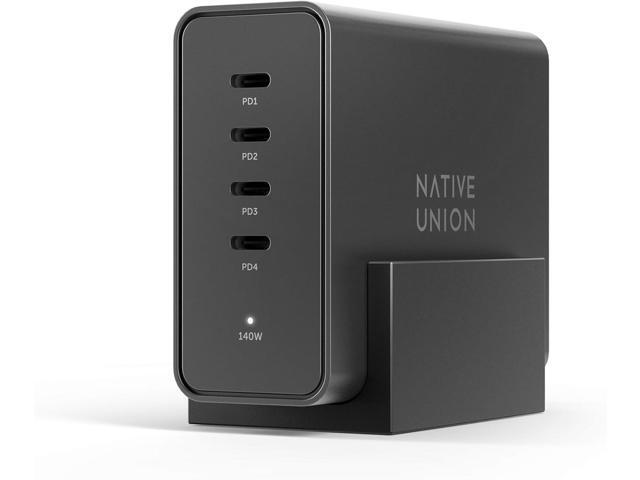 Native Union Fast GaN Charger PD 140W 4-Port Power Delivery 3.1 Desktop Charging Station with Desk Stand for MacBook Pro, iPads, iPhones, Pixel,...