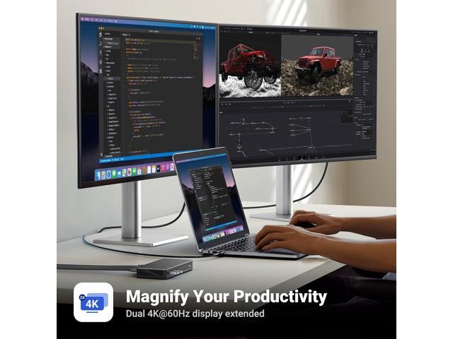 UGREEN USB C Docking Station, DisplayLink 9-in-1,Revodok Pro 209,Dual 4K@60hz Monitor Dock for MacBook & Windows with 2 DP & 2 HDMI, 10 Gbps USB C...