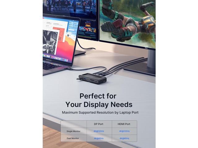 JSAUX 11 in 1 USB C Docking Station for Handheld Gaming, 8K HDMI and DisplayPort, 100W PD Pass Through, Gigabit Ethernet, USB C Data, 3 USB A, SD...