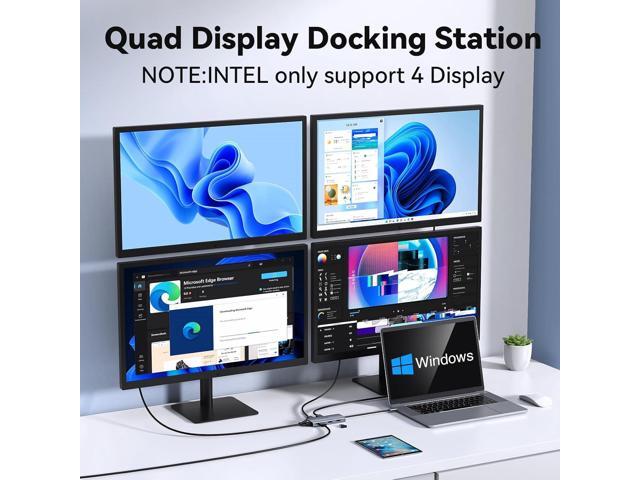USB C to Dual HDMI Adapter,USB C Docking Station Dual Monitor Adapter for Dell/HP/Lenovo Laptop,iPhone 15,USB C Hub Dongle Multi Monitors Adapter...