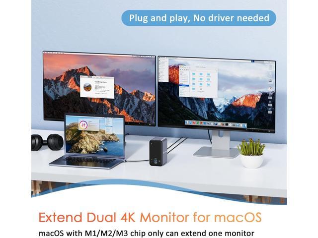 USB C Docking Station Dual Monitor for MacBook Pro, 15 in 2 USB C Laptop Docking Station Dual Monitor HDMI for MacBook Pro/Air with 2 4K HDMI...