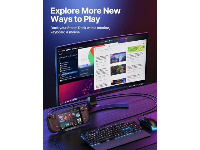 JSAUX Docking Station for Steam Deck/ROG Ally, 5-in-1 Steam Deck Dock with HDMI 2.0 4K@60Hz, 100Mbps Ethernet, Dual USB-A 2.0 and 100W USB-C...