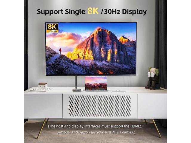 USB C Docking Station Dual Monitor 4K@60Hz or Single 8K@30Hz with 2 HDMI for Windows Laptops,11-in-1 Laptop Docking Station with 5 USB A/C, SD,...