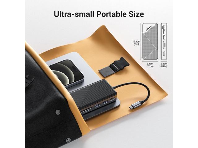 GM28P M.2 NVMe SSD Docking Station - 10Gbps Multi Ports Portable USB-C Hub, PD100W, HDMI 4K 60Hz, SD Card Reader, M.2 Dock for Laptop Mac, Black