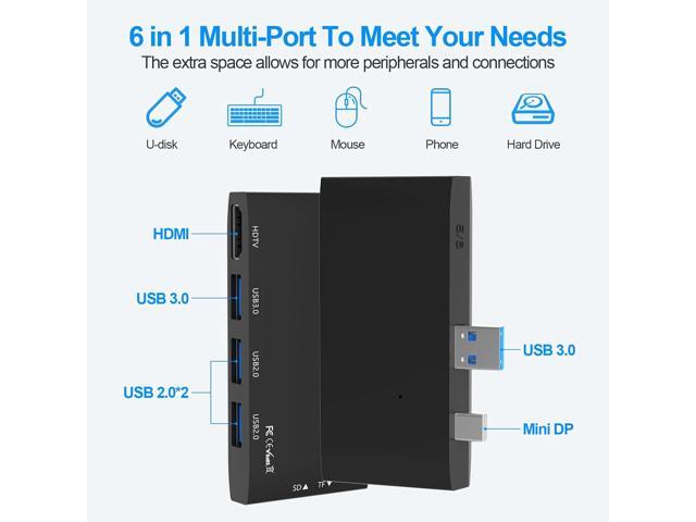 Surface Pro 6/Pro 5/Pro 4 Docking Station USB Hub with HDMI - Surface Pro 4/5/6 Accessories dongle SD Micro Card Memory Card Readers Dock, Surface...