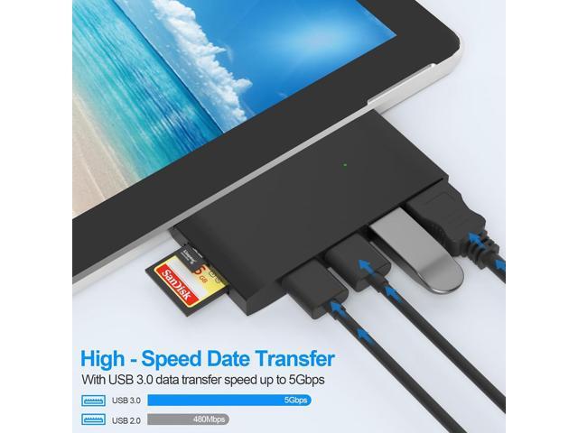 Surface Pro 6/Pro 5/Pro 4 Docking Station USB Hub with HDMI - Surface Pro 4/5/6 Accessories dongle SD Micro Card Memory Card Readers Dock, Surface...