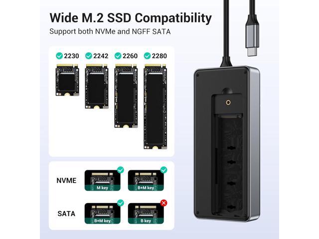 GM28PR M.2 NVMe SSD Docking Station - 10Gbps Multi Ports USB-C Hub, PD100W, HDMI 4K 60Hz, RJ45 Gigabit Ethernet, M.2 Dock for Laptop Mac, Black